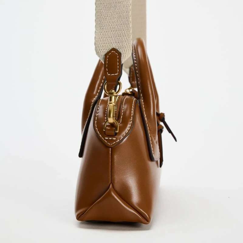 Trend Street Designer Bowg For Women Vintage Solid Color Design Ladies Small Tote PU Leather Crossbody Bag