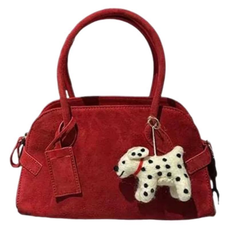 Designer Bag High End Red Suede For Women Compact Handheld Commuting Versatile Tote Bag Handbag Storage Bag