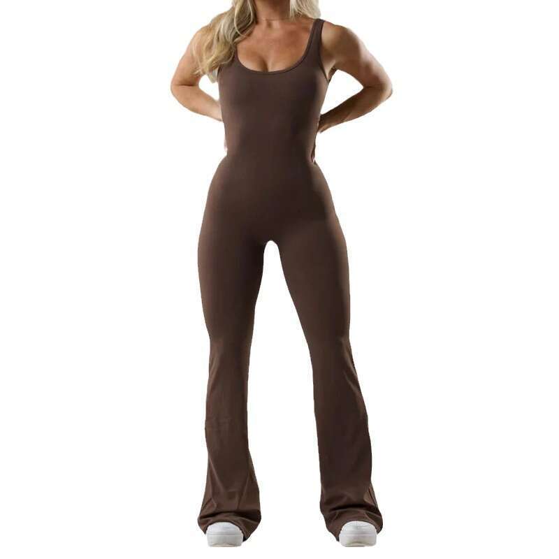 2024 New Fashion Tight Yoga Jumpsuit Casual Hollow Seamless Slim Fit Sports Bodysuit