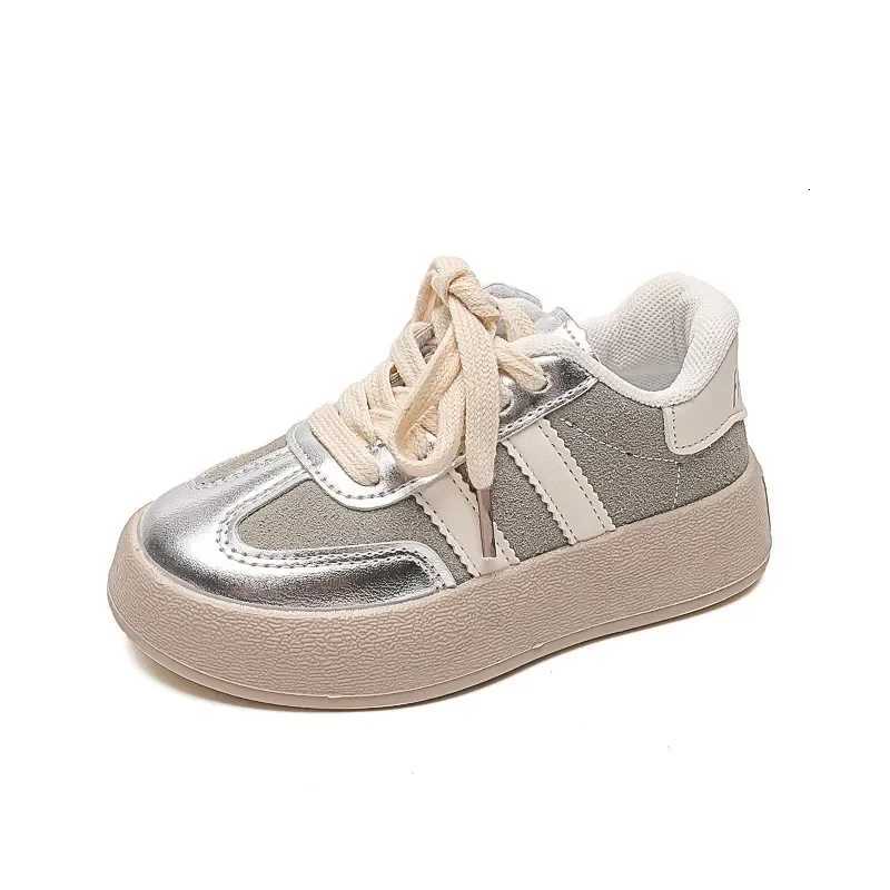 Lace Up Childrens Color Blocked Board Shoes Round Toe Sewing Thread Kids Soft Sole Thick Bottom Non Slip Outdoor Simple StyleT251110
