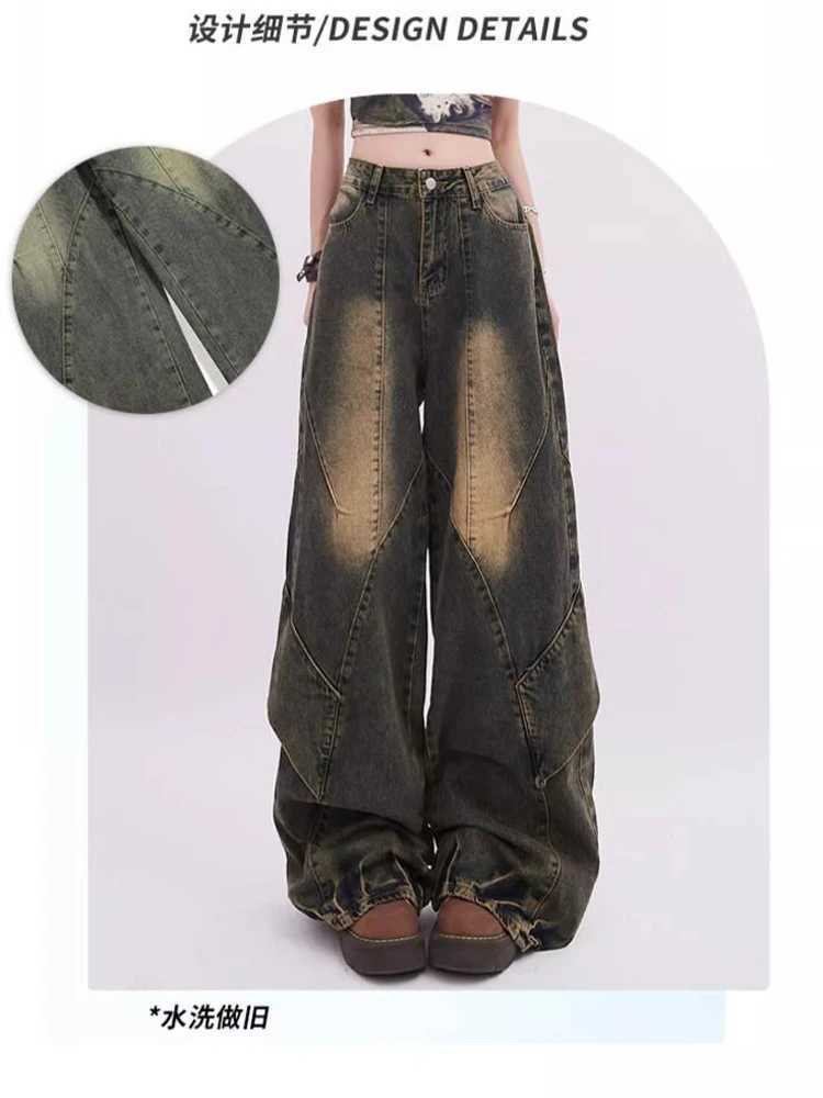 Womens Vintage Blue Baggy Jeans Harajuku Japanese 2000s Style Aesthetic Streetwear Denim Trousers Y2k Jean Pants Trashy Clothes C251110