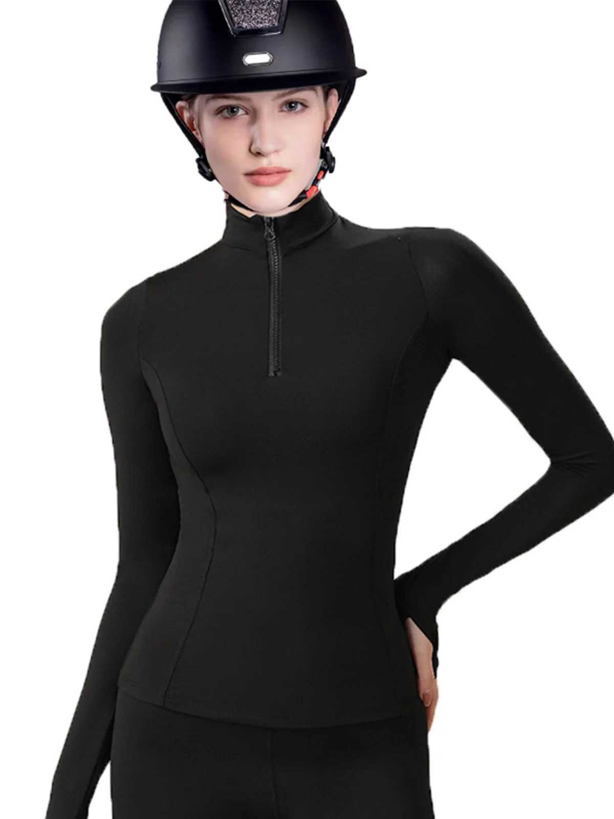 Womens equestrian clothing T-shirt long sleeved cycling tight fitting sweatshirt absorbent quick drying clothing yoga fitness training clothingXJ25041