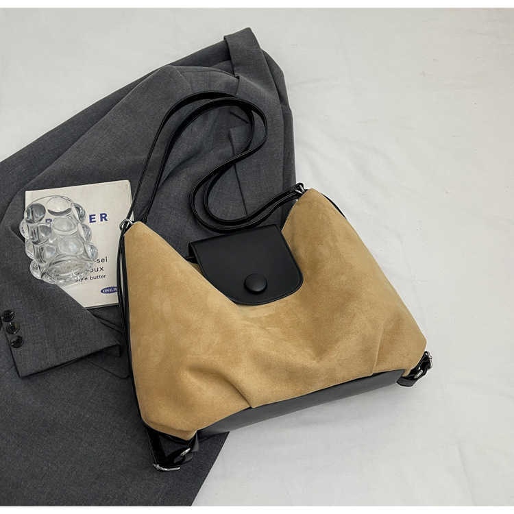 Frosted Large Capacity Backpack Women's Bag New High-end Single Shoulder Bag Versatile Crossbody Tote Bag