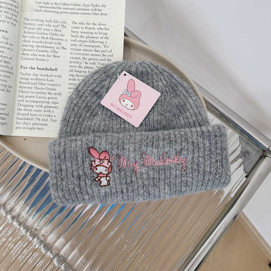Sanrio Genuine Childrens Hat Autumn Winter Kuromi Knitted Hat Boys Girls Baby Warm Pullover Knit Hat H251110