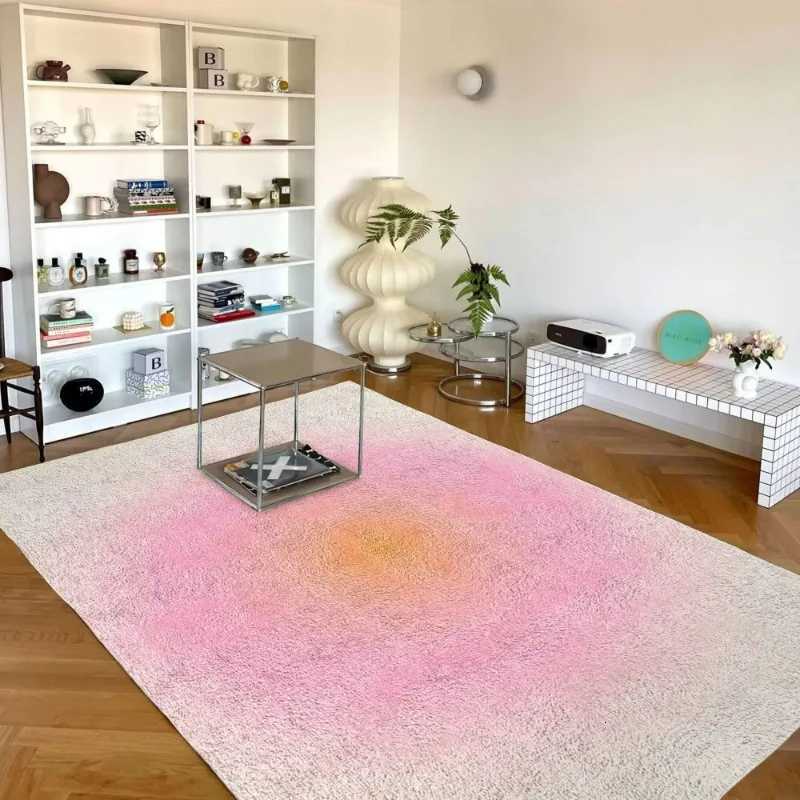 Minimst Pink Carpet for Bedroom Living Room Decoration Funky Modern Danish Pastel Decor Rug Non Slip Yoga Mat Entryway Rugs Y251110
