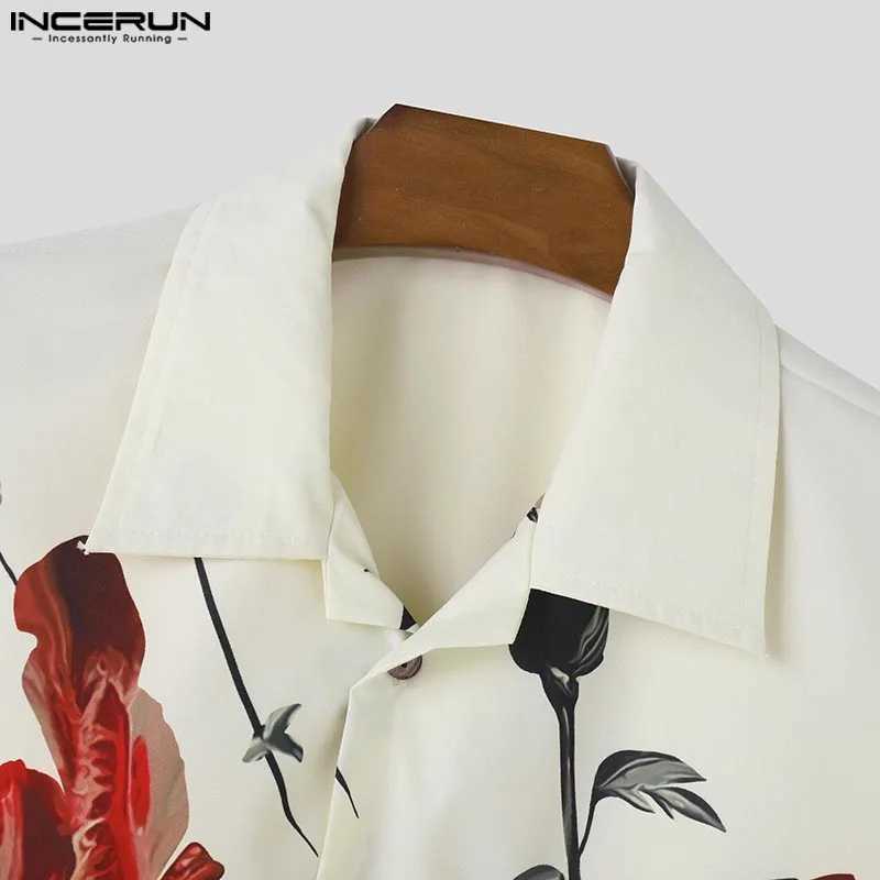 mens shirt floral print lapel short sLeeved casual mens streetwear summer loose 2024 fashionable mens shirt S-5XL X250410