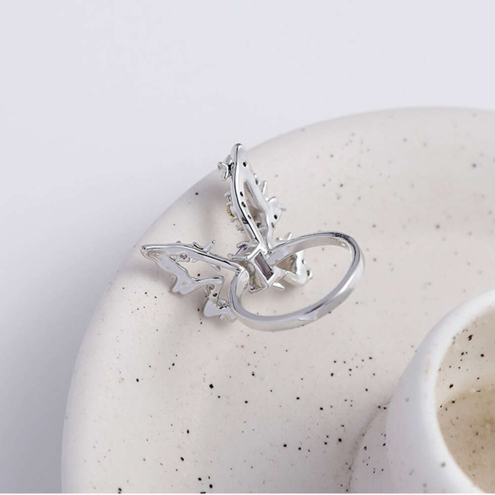 Fashion Hollow Butterfly INS Style Niche Non-Fading Elegant Design Versatile Cross-Border Index Finger Ring