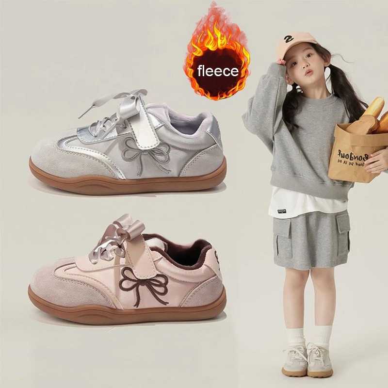 Winter Kids Trainer Shoes Fleece Lined German Army Sneakers Lightweight Soft Sole Casual Sports Shoes for GirlsT251110