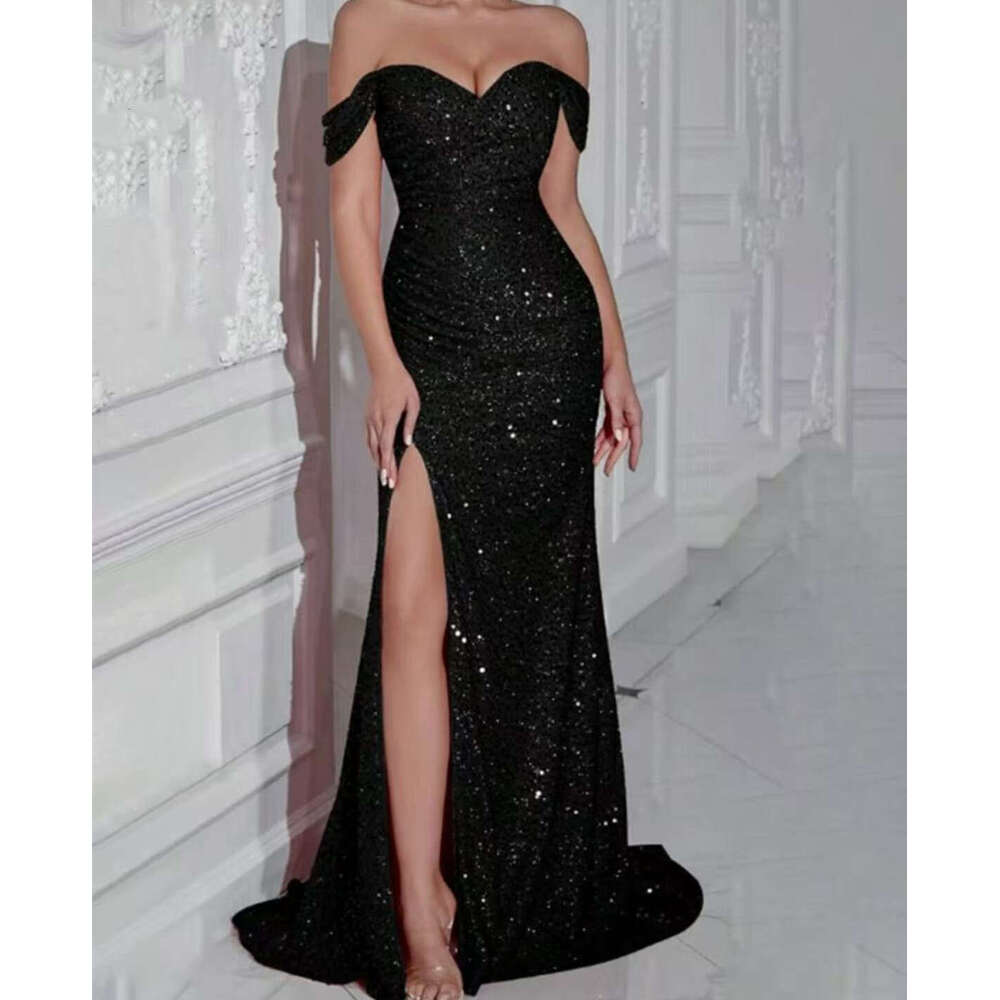 New Sequin Slit Women's Casual Fashion Party Gown Long Mermaid Night club maxi dress SEXY DRESSES FOR WOMEN