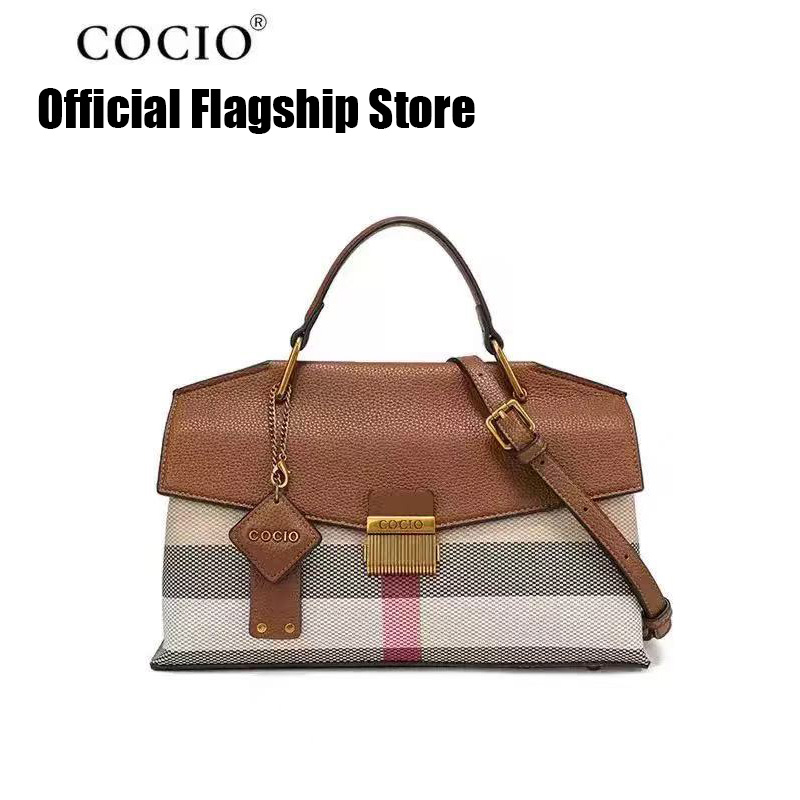 COCIO Fashion Evening Clutch Bags Women's Casual Designer Tote Wedding Date Leather Handbag Letter Metal Triangle Shoulder Bag Street Shopping Ba