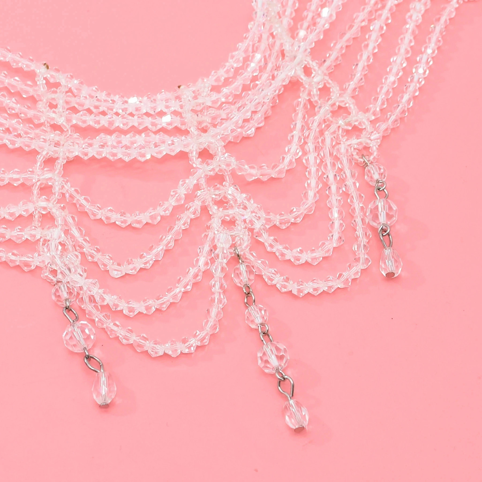 Fashion Black White Crystal Beads Necklace for Women Handmade Bohemian Drop Beaded Choker Necklaces Ladies Charm Jewelry 250409