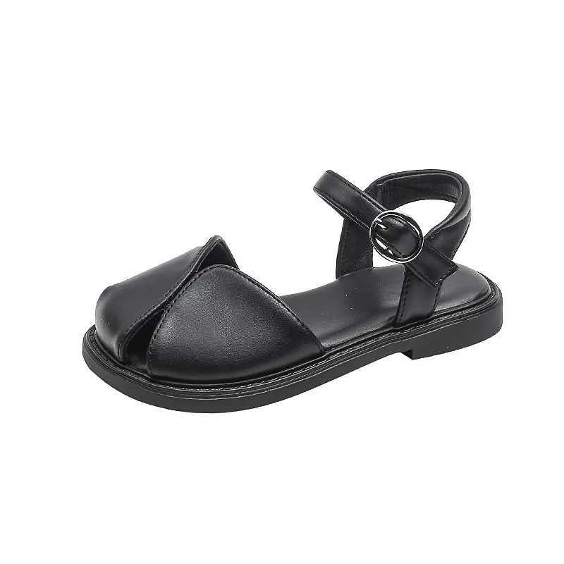 Girls Summer Sandals Toe overred Anti chick 2024 New Childrens Flat Shoes Princess Retro Classic Ins Hot Fashion Soft Fashion Z250410