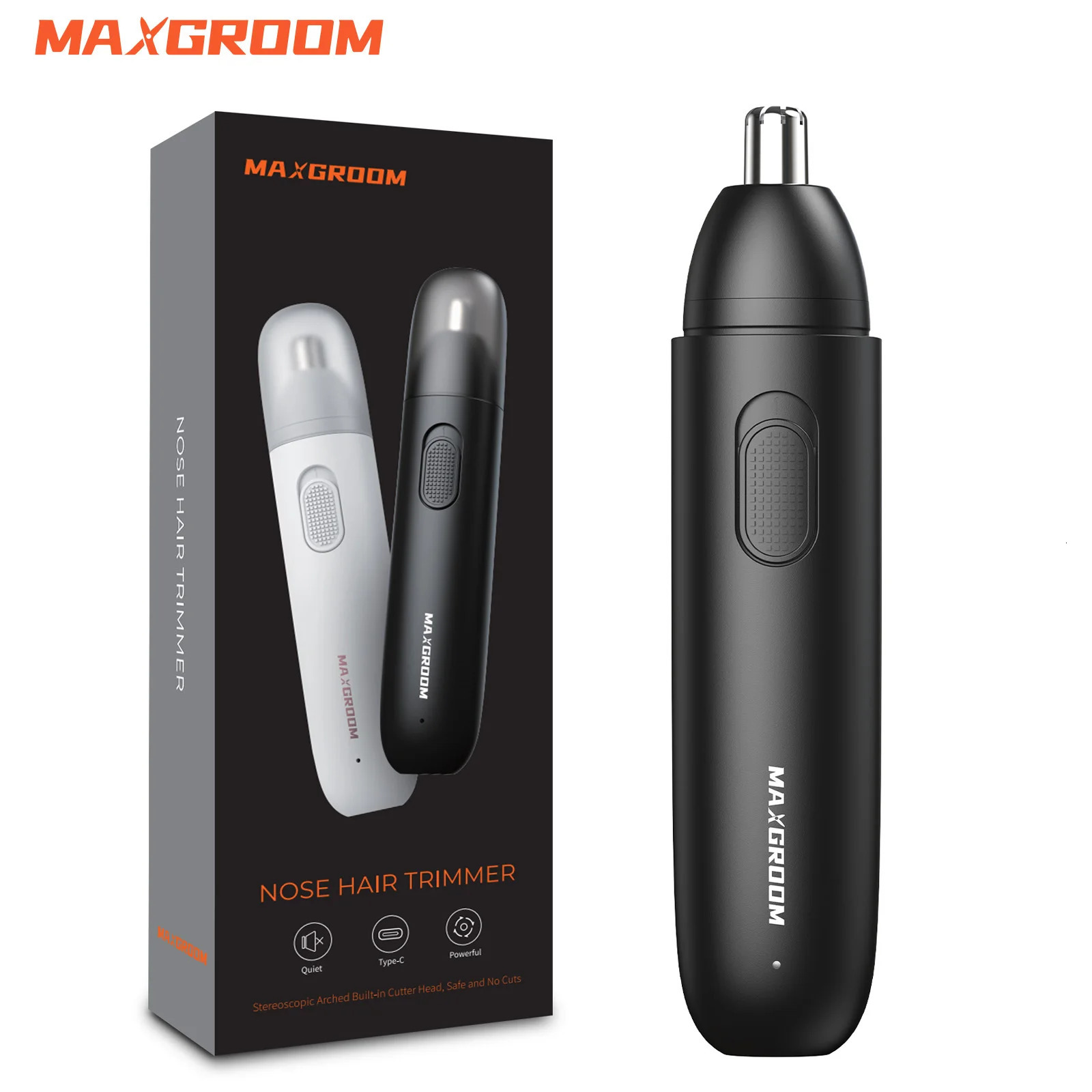 MAXGROOM Nose Hair Trimmer for Men Rechargeable 360 Rotating Dual-Blade Electric Shaver Eyebrows Nose Hair Trimmer Painless Safe 250410