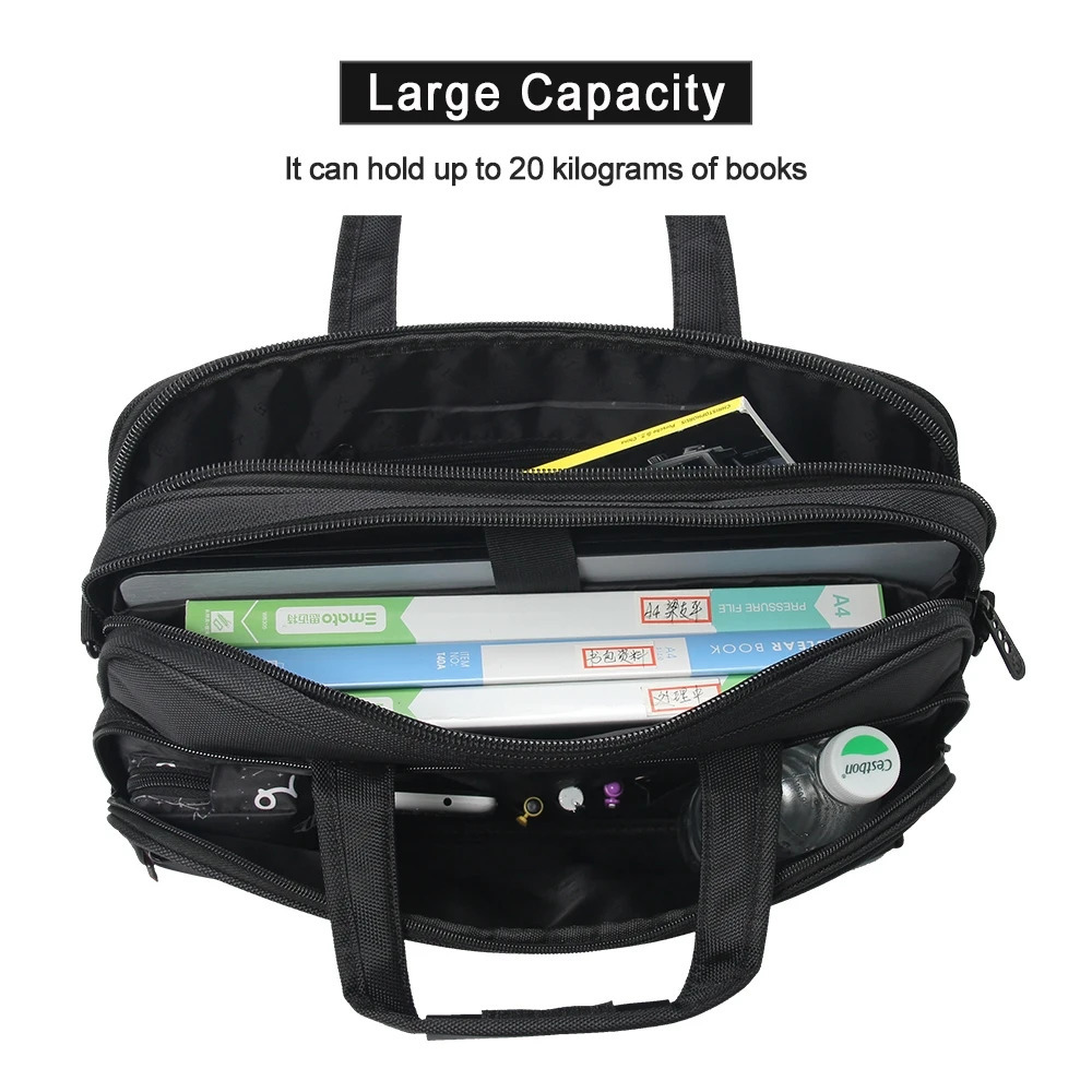 Business mens briefcase canvas waterproof large capacity 156 inch laptop bag work business official office 251110