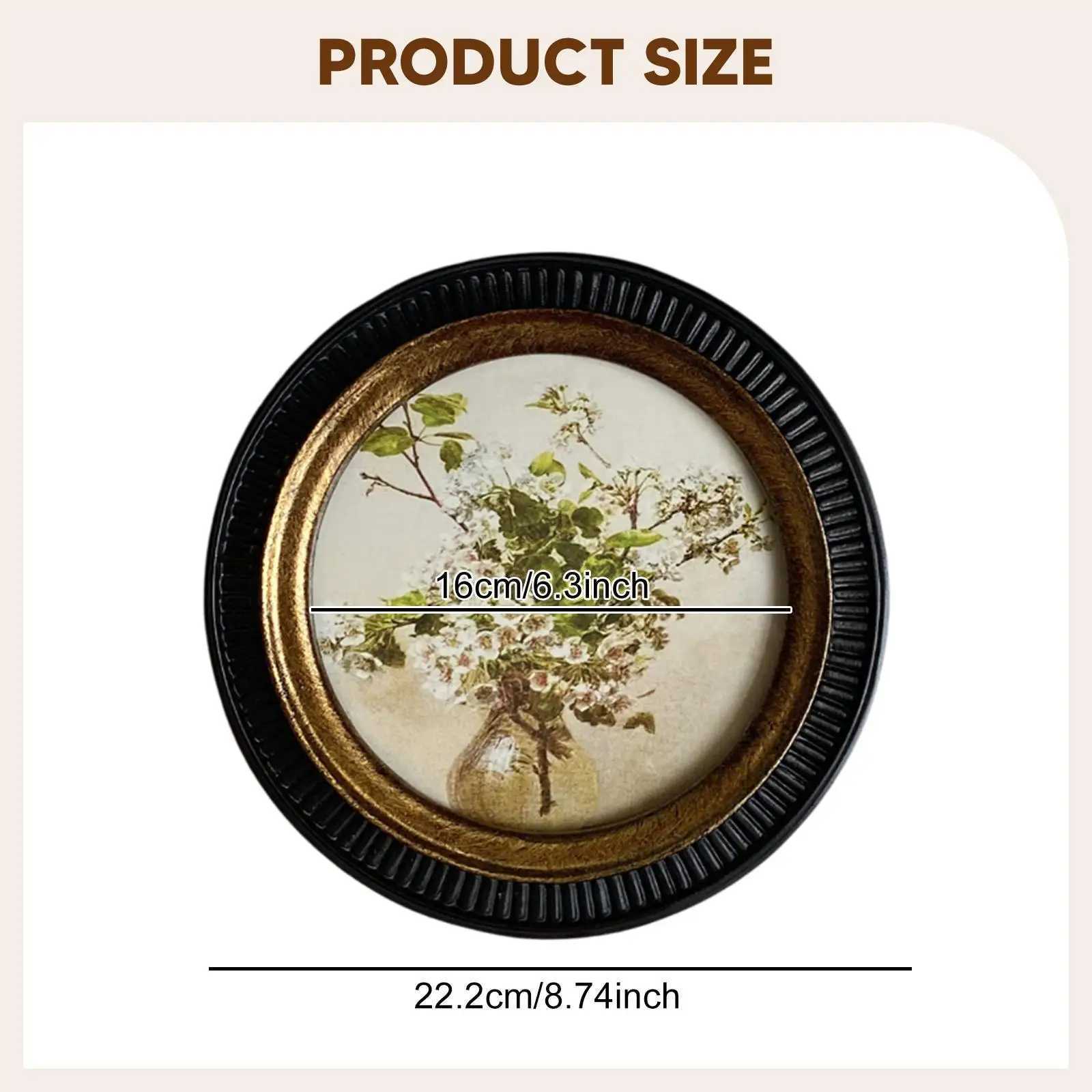 Round Embossed Photo Gallery Art Vintage Style Picture Frame for Living Room Wedding Home Decoration Gift Ideas L251110 H260306