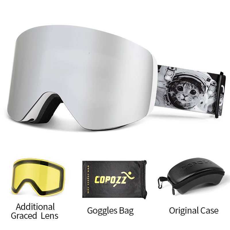 COPOZZ Winter Professional Men Women Ski Goggles Set Magnetic Quick-Change Double Layers Anti-Fog Snowboard Goggles Adults K251110