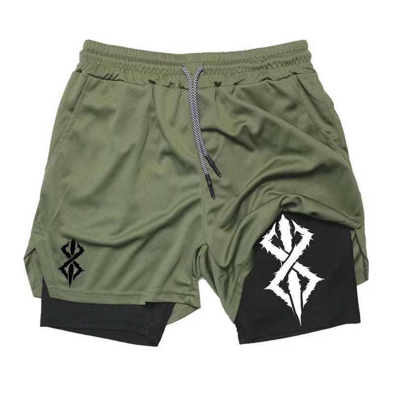 2024 Fashion 2-in-1 Slow Running Compression Shorts Mens Casual Double Layer Shorts Fitness Training Shorts M-3XL X250410