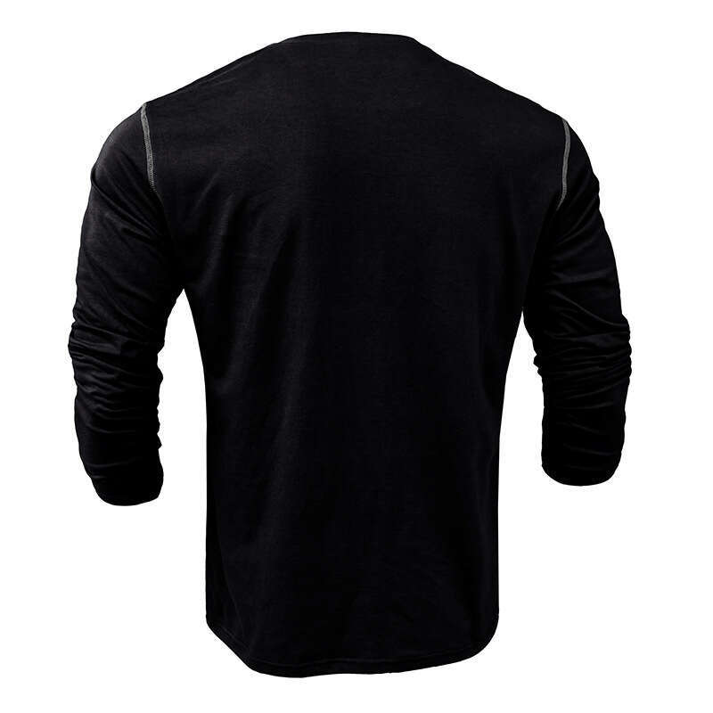 2024 Cross-Border European and American Men's Export Long Sleeve Henry Shirt Amazon Color Block Knitted T-Shirt Men Wholesale
