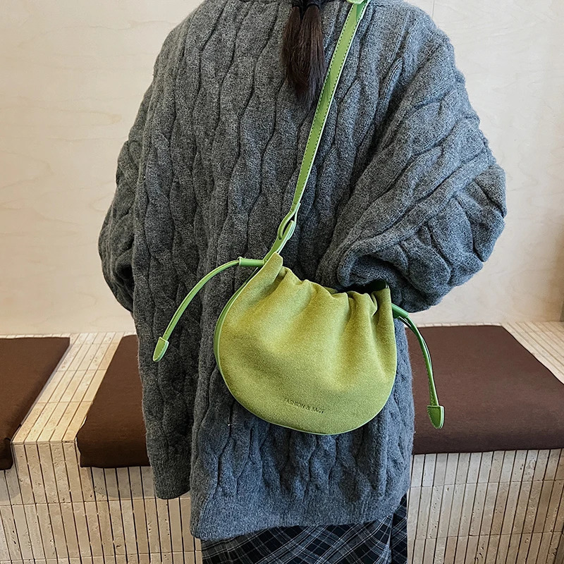 521-1118 Yunduo Handbag for Women Autumn Light Niche Textured Suede Single Shoulder Crossbody Bag 251110