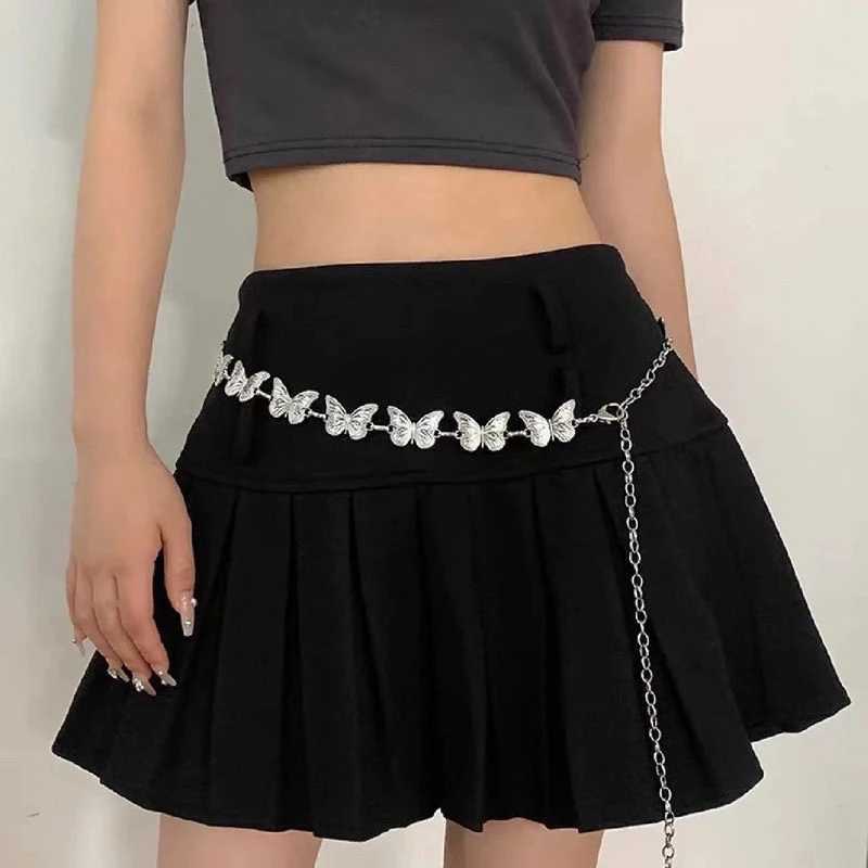 Single Simple Punk Metal Navel Belt Single Silver Waist Chain X250410