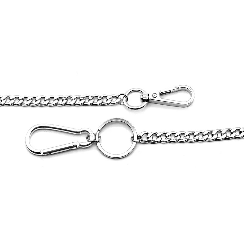 45cm Stainless Steel Punk Hip Hop Fashion Belt Keychain Trouser Chain Mens Pants Jeans Wallet Gift 250410