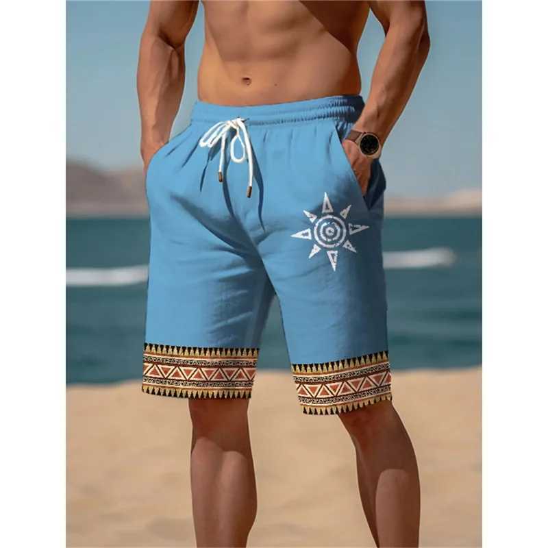 Swirl Marks pattern mens swimming dry 3D printed shorts summer casual breathable fitness street loose beach shorts X250410