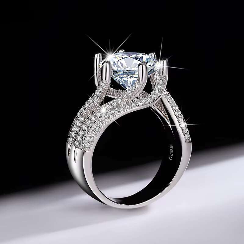 Certified 5 Karat Moissanite Love Ring Full Diamond 925 Sterling Silver Luxury Wedding Ring Engagement Ring