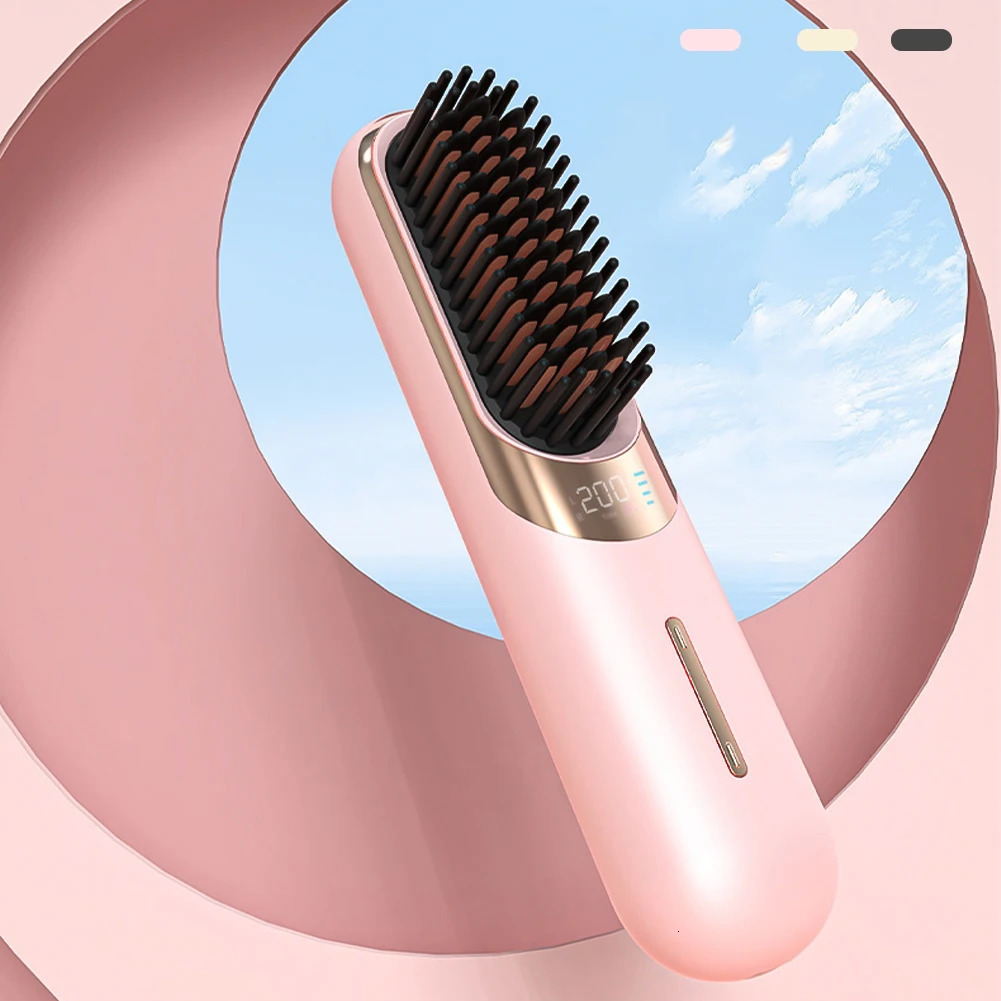 1Pc Hair Straightener Heating Comb Multifunctional Straight Comb Brush Professional Negative Ion Anti-Scalding Hair Styling Care 251107