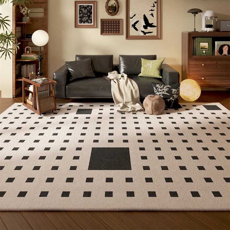 Large Area Rugs for Bedroom French Retro Style Living Room Decoration Carpet Washable Study Floor Mat Anti-slip Bedside Soft Rug Y251110