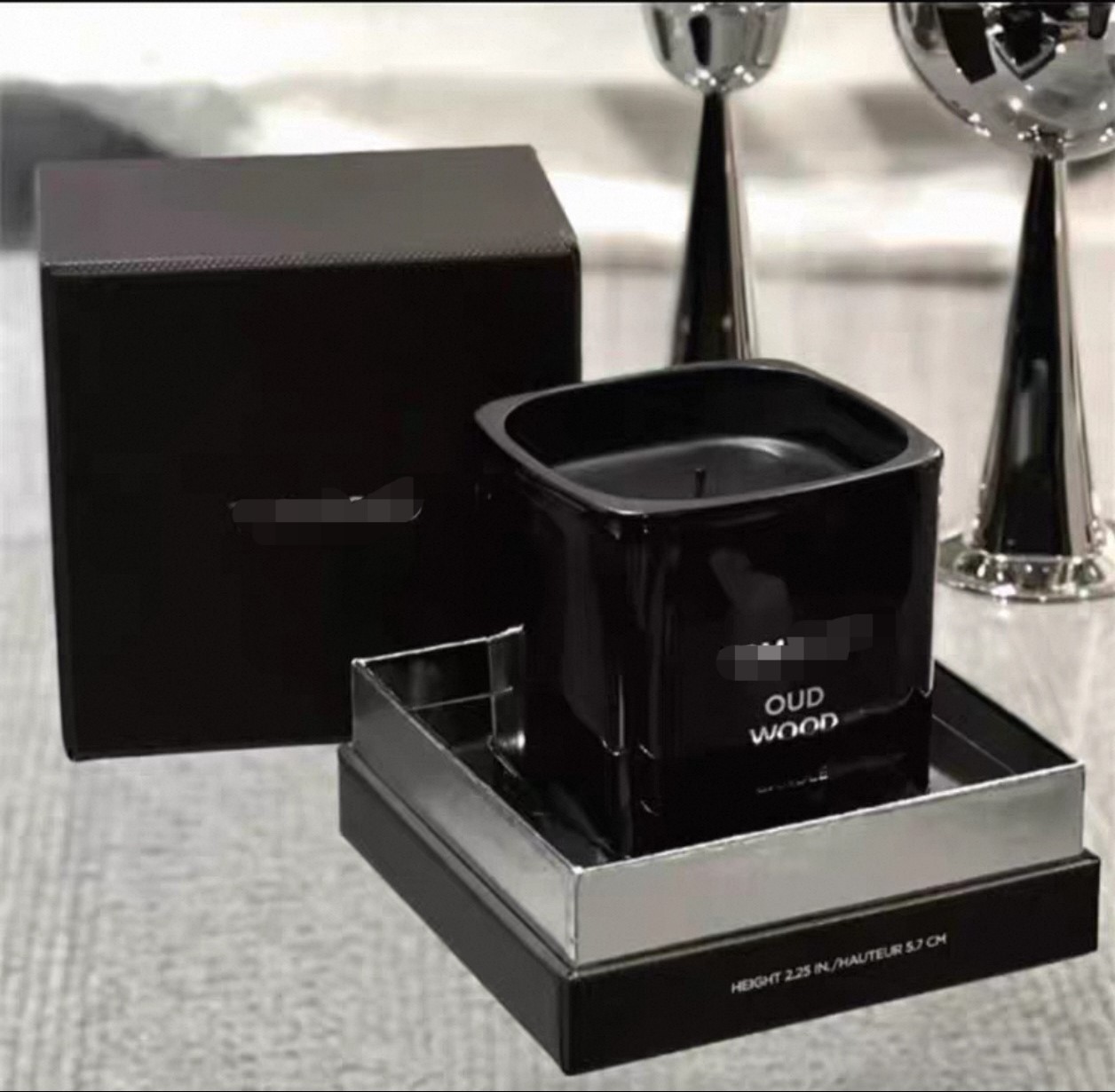 TF Scented Candles, four options available: Ebony Sandalwood, Sunshine Amber, Zen Tobacco, Dark Musk Essence. 200g large capacity. Premium and long-lasting fragrance.