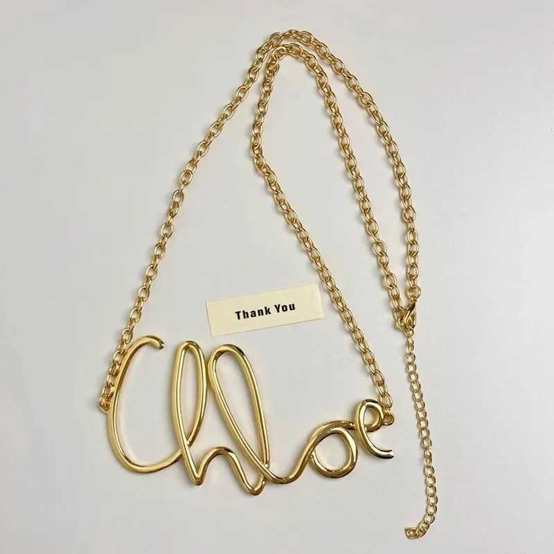 Fashionable and elegant golden letter belt suitable for the minimum charm metal daily jewelry accessories of Wen girls X250410