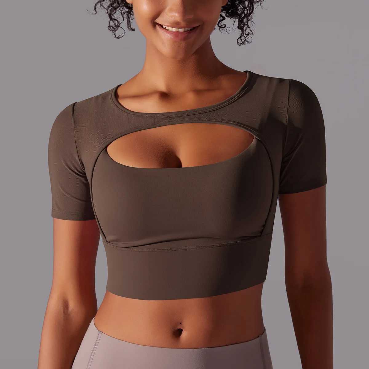 Sexy mesh sports vest womens fitness vest high-strength sports top yoga vest running fitness breathable shockproof yoga T-shirtXJ250410