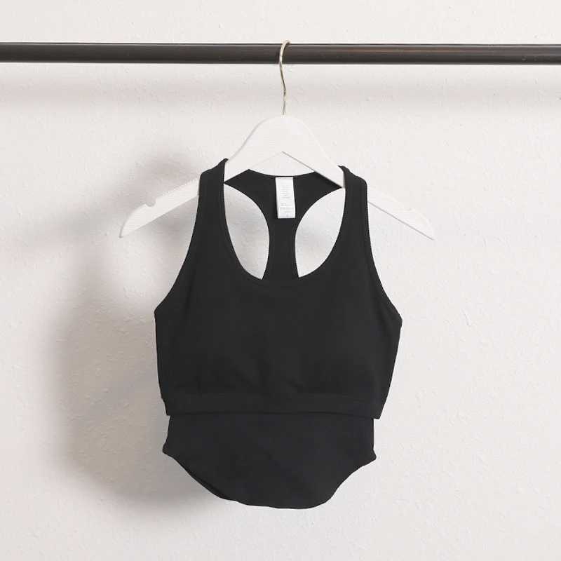 2024 new backless sports top womens sleeveless shirt padded sports yoga vestXJ250410