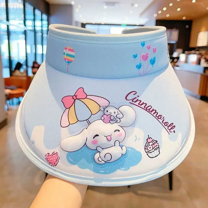 Sanrio Kawaii Anime Kuromi Cinnamoroll Children Sunscreen Hat Cute Cartoon My Melody Pompompurin Anti-Uv Sunshade Cap Kids Gifts H251110