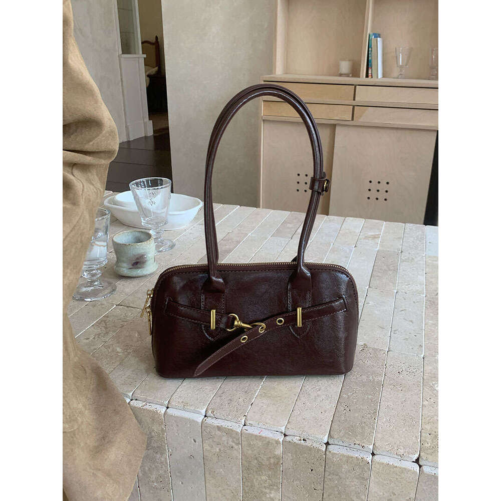 Handheld Underarm New Korean Version Ins Female Niche Design Texture High-end Feel Shoulder Bowling Bag