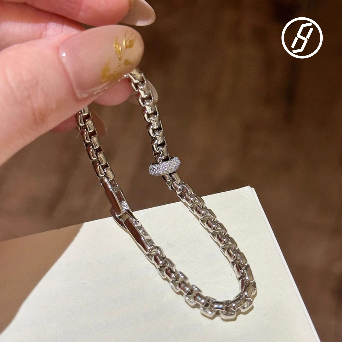 Boutique Craftsmanship Square Chain Diamond Bracelet - Wedding & Valentines Day Jewelry for Women Z260313