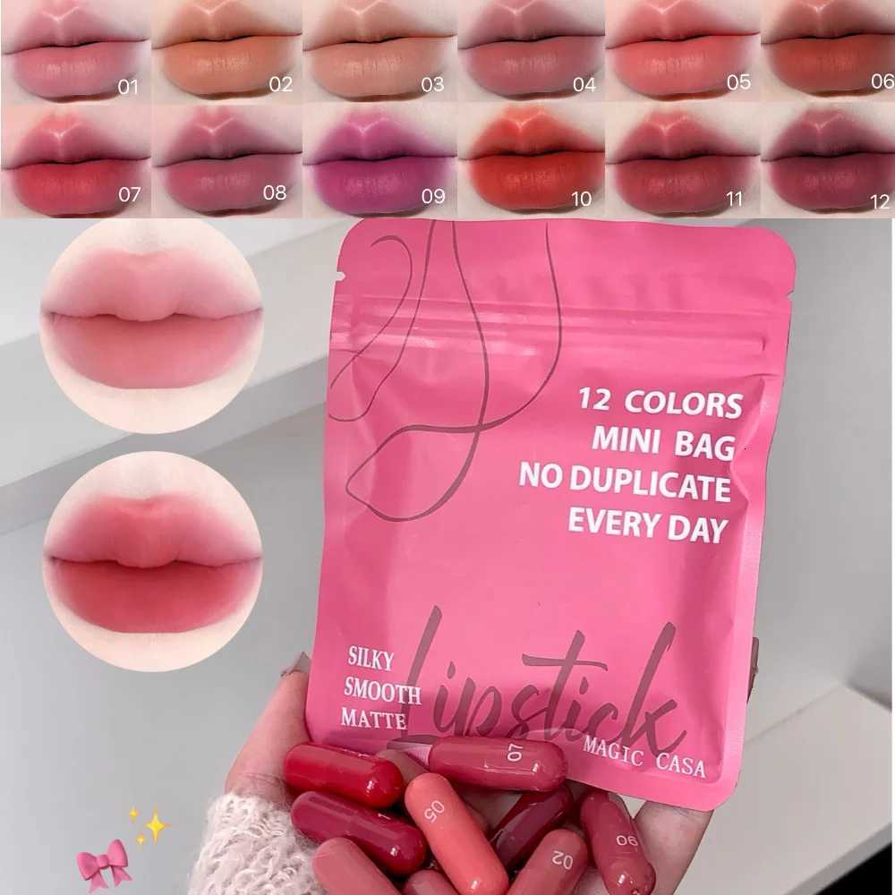MAGIC CASA 12-Color Capsule Matte Lipstick Set Natural Long-Lasting Non-Staining Mini Waterproof Lipstick SetT251110