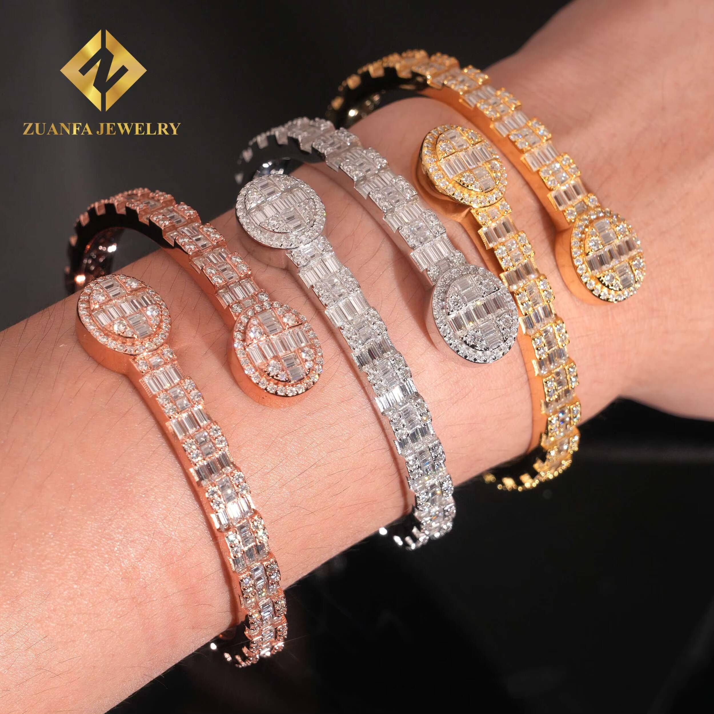 New Arrivals Pass Diamond Tester 925 Solid Silver High Quality VVS Iced Out Moissanite Hip Hop Jewelry Bracelet Bangle