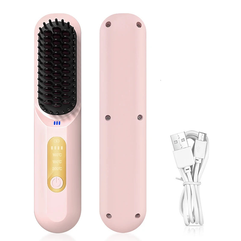 Thermostatic Hair Straightener Comb 3 Levels of Temper Ature Adjustment Quick Heat Straightening Brush 251107