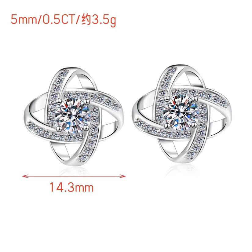 Light Luxury Jewelry S925 Sterling Silver 05Ct VVs1 Moissanite Stud Earring Pendant Necklace Engagement Jewelry Set Women Gifts