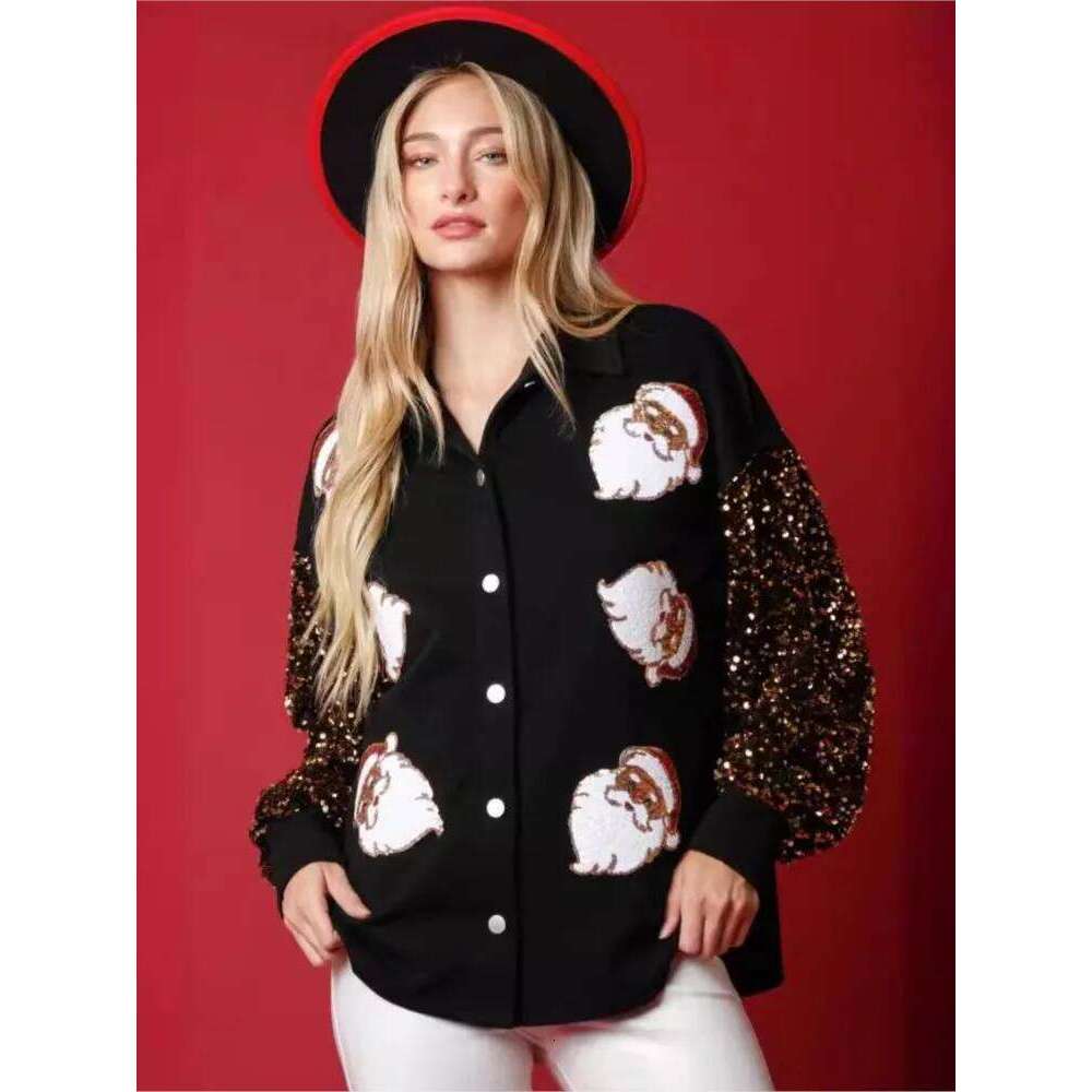 Christmas Outerwears Fall Clothes Coat Winter Clothing Woman Pulls Femmes Sequin Long Sleeves Fashion Casual Commuting Homewear Designer Sweater Women