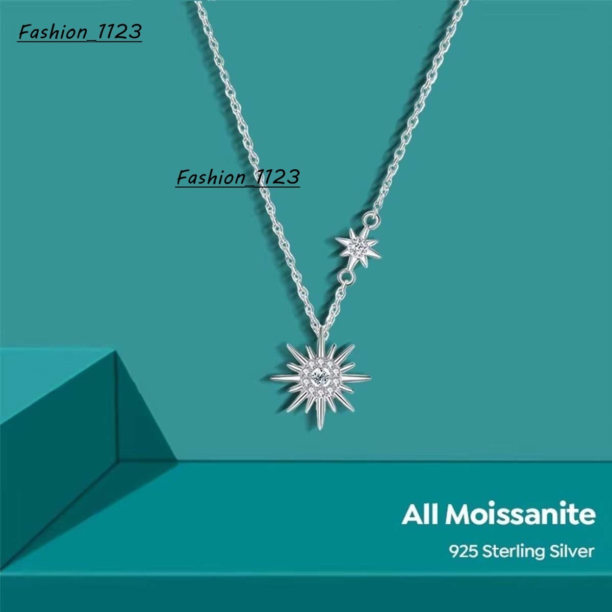 Fine Jewelry S925 Sterling Silver Diamond Moissanite Necklace for Women