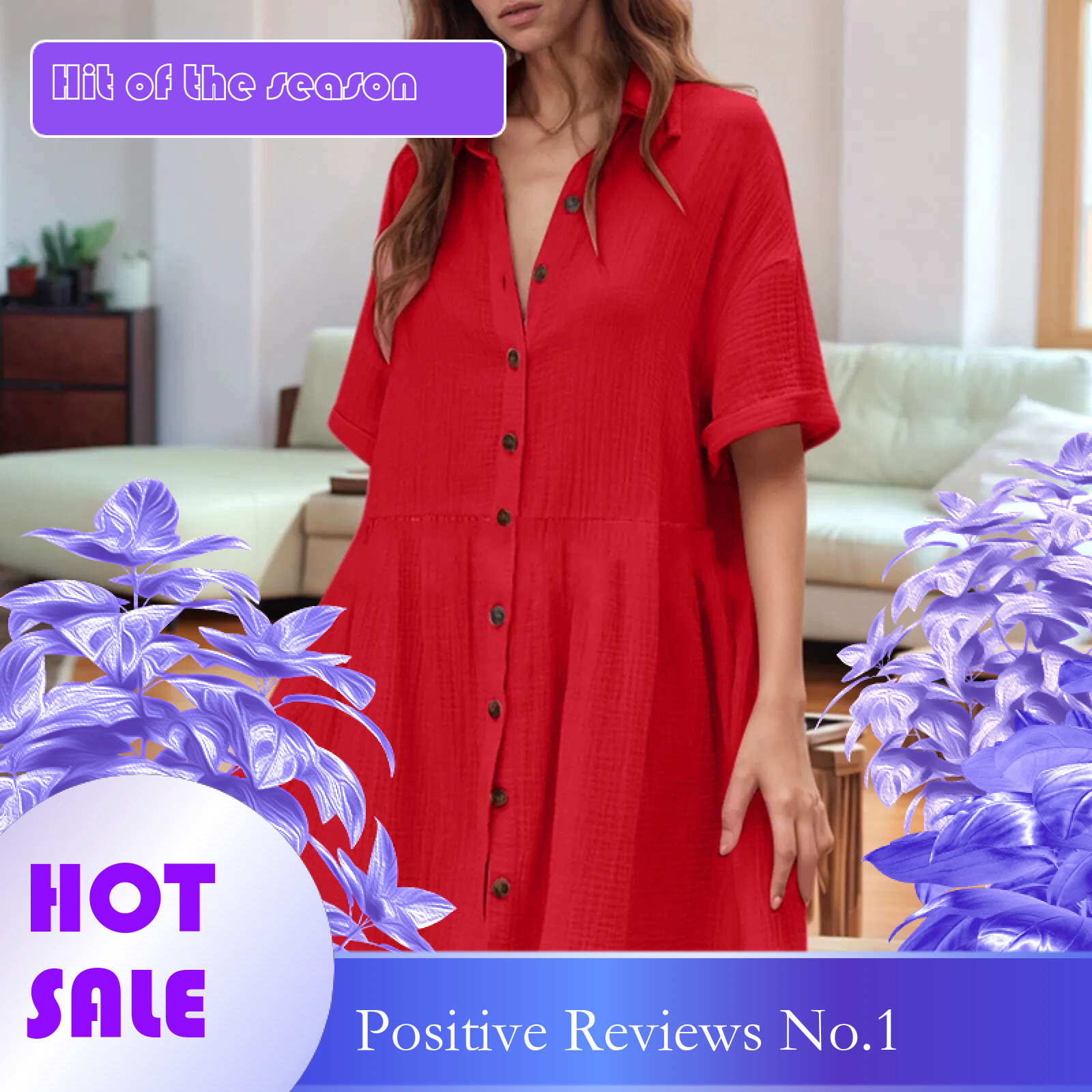 Dongdumaoyi Women S Solid Color Shirt Collar Short Sleeved Cardigan Button Dress Sundress Summer Midi Dresses For