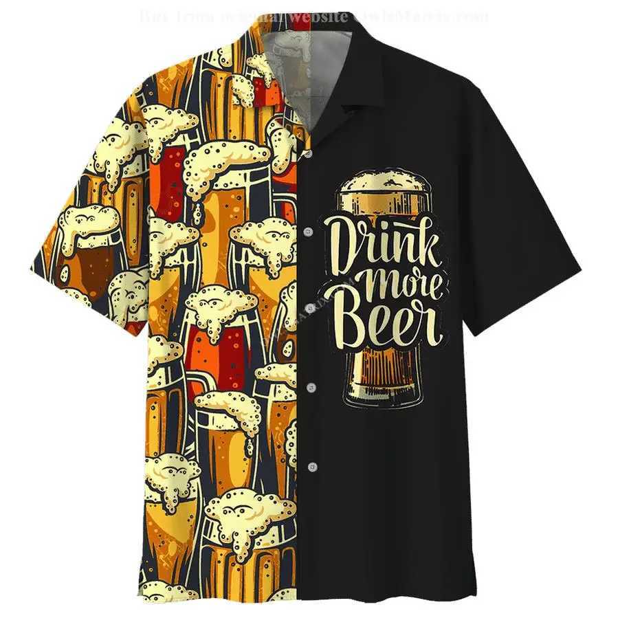 Mens shirt 3D printed shirt mens fashion single chest short sLeeved HAWaiian beach casual shirt youth clothing X250410