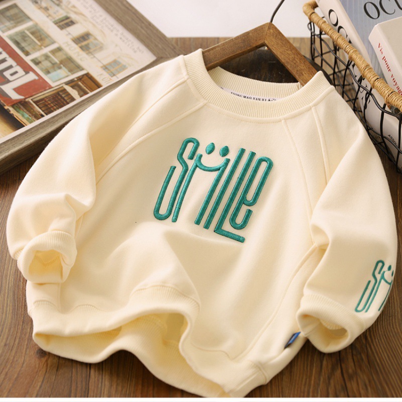 GS- Ddmyshoesvip Spring Hoodie Autumn New Style Middle And Large Children S Long Sleeve Letter Embroidered Top Boys Stylish Coat