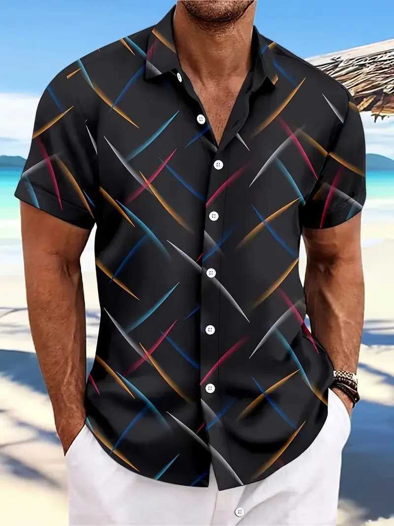 New mens summer Hawaiian shirt outdoor mens clothing soft and comfortable short sleeved shirt plus size S-3XL X250410