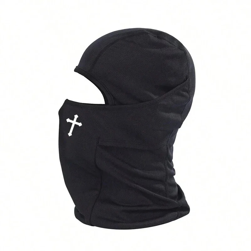 Breathable Black Cross Balaclava Full Face Ski Mask Perfect for Bicycle Motorcycling HikingSkiing for Outdoor Sports Tool 251107