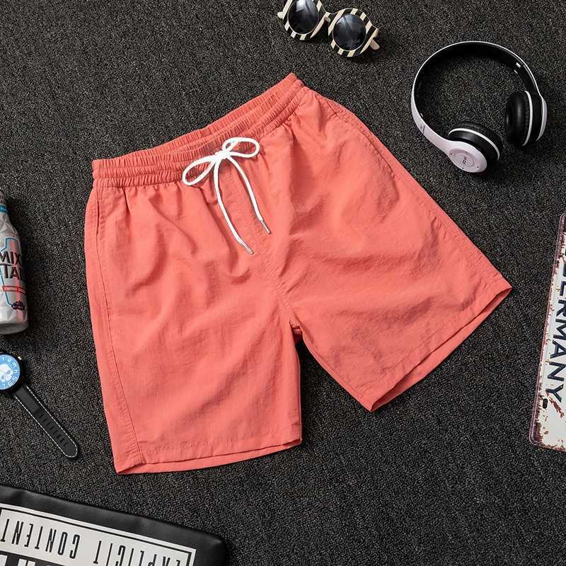 Mens solid color casual sports shorts quick dry surfing beach board elastic waist Bermuda mens surfing shorts size 2XS-6XL X250410