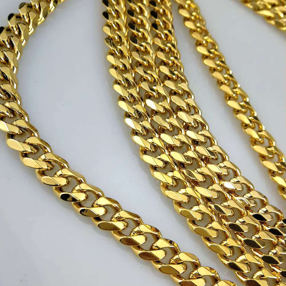 3mm Solid 925 Sterling Silver Miami Cuban Link Chain 14k Gold Plated Great Hip Hops Mens or Ladies Heavy Necklace for Pendant