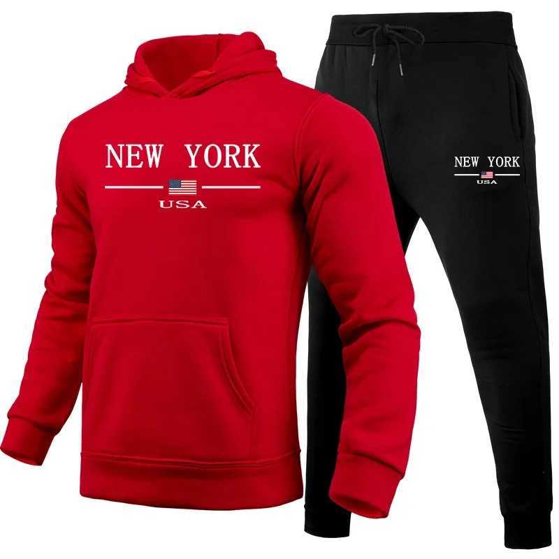 2025 New Mens Sportswear Fashion Casual Printed Sportswear Set Daily Sports Slow Running Mens Winter Warm Hoodie W251110